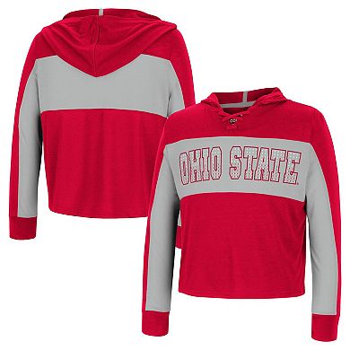 Girls Youth Colosseum Scarlet Ohio State Buckeyes Galooks Hoodie Lace-Up Long Sleeve T-Shirt
