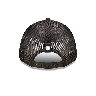 Women's New Era   Black Pittsburgh Steelers Team Trucker 9FORTY Snapback Hat