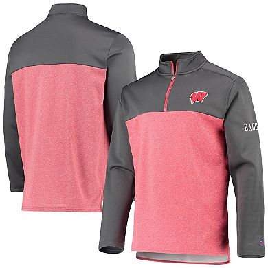 Men's Champion Red Wisconsin Badgers Gameday Quarter-Zip Jacket