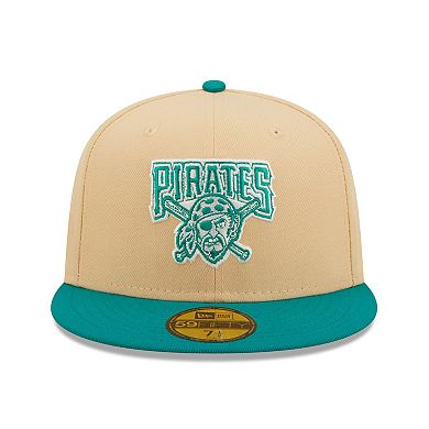 Men's New Era Natural/Teal Pittsburgh Pirates Mango Forest 59FIFTY fitted hat