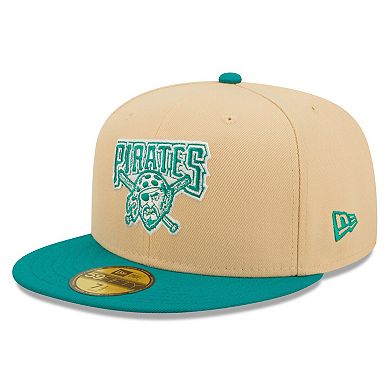 Men's New Era Natural/Teal Pittsburgh Pirates Mango Forest 59FIFTY fitted hat