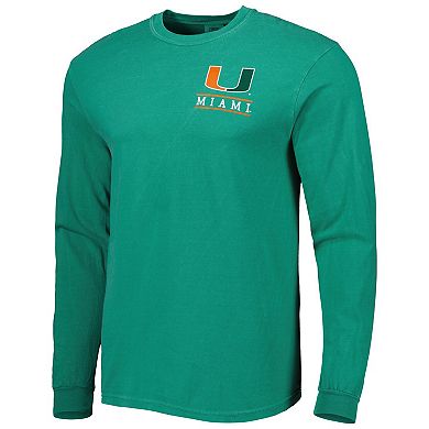 Men's Green Miami Hurricanes Circle Campus Scene Long Sleeve T-Shirt