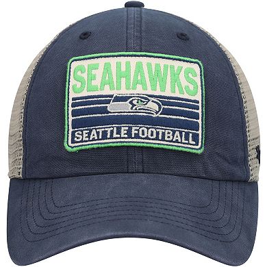 Men's '47 Navy/Natural Seattle Seahawks Four Stroke Clean Up Snapback Hat