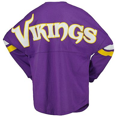 Women's Fanatics Branded Purple Minnesota Vikings Spirit Jersey Lace-Up V-Neck Long Sleeve T-Shirt