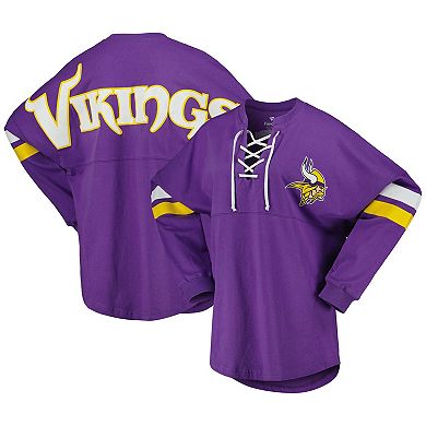 Women's Fanatics Branded Purple Minnesota Vikings Spirit Jersey Lace-Up V-Neck Long Sleeve T-Shirt