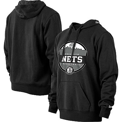 Men's New Era Black Brooklyn Nets Localized Pullover Hoodie