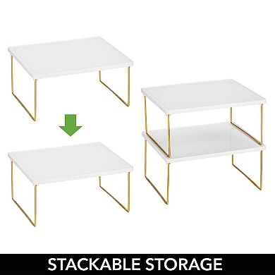 mDesign Metal Kitchen Cabinet Stack Storage Organizer, 4 Pack
