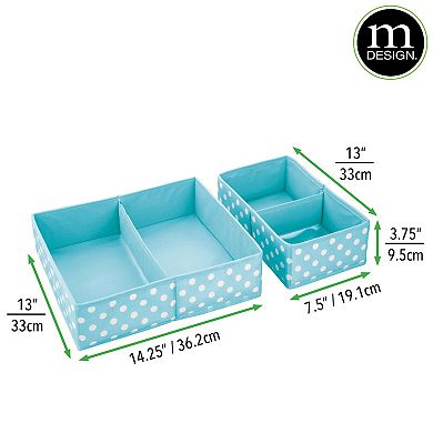 mDesign Fabric Nursery/Playroom Drawer Divider Organizer Bins, 6 Pack