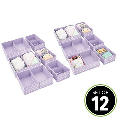 mDesign Fabric Nursery/Playroom Drawer Divider Organizer Bins, 6 Pack