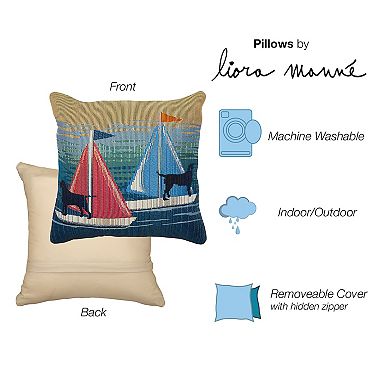 Liora Manne Marina See Spot Sail Indoor/Outdoor Pillow
