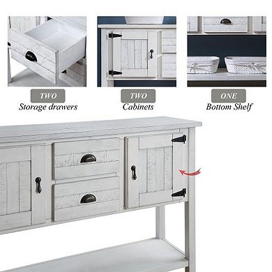Kitchen Storage Sideboard and Buffet Server Cabinet - White