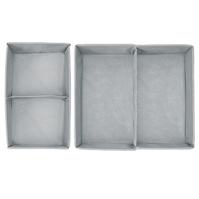 mDesign Fabric Nursery/Playroom Drawer Divider Organizer Bins, 2 Pack