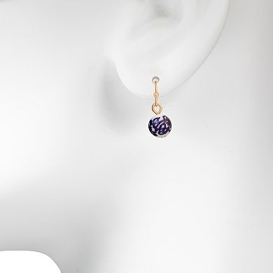LC Lauren Conrad Gold Tone Crystal & Ceramic Floral 5-Pack Nickel Free Earrings Set