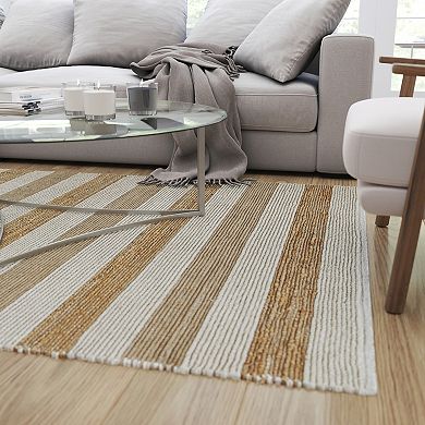 Merrick Lane 5' x 7' Indoor Handwoven Jute Blend Area Rug