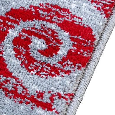 Masada Rugs Masada Rugs Stephanie Collection 2'x11' Area Rug Runner with Modern Contemporary Design in Red, Gray, Black and White - Design 1100