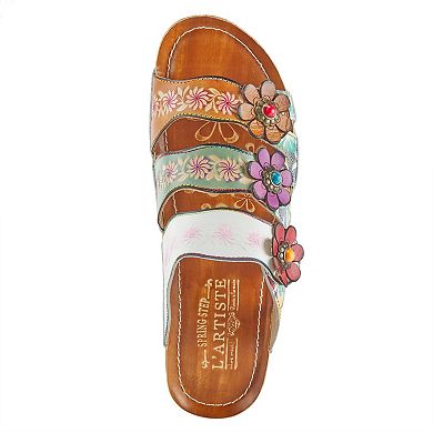 L'Artiste By Spring Step Rosamaria Women's Leather Slide Sandals