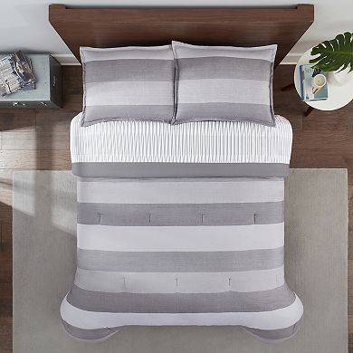 Serta® Simply Clean Billy Textured Stripe Antimicrobial Complete Bedding Set with Sheets