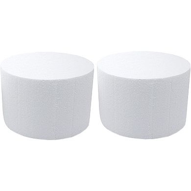 2 Pack Foam Cake Dummies for Faux Wedding Cake, 6x4 Inch Dummy Rounds