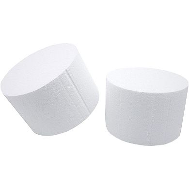 2 Pack Foam Cake Dummies for Faux Wedding Cake, 6x4 Inch Dummy Rounds