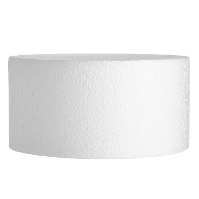 Round Foam Cake Dummy (White, 8 x 4 Inches)