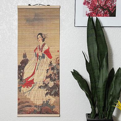 4 Pack Hanging Chinese Painting Wall Scroll for Chinese Room Decor (10 x 26 In)