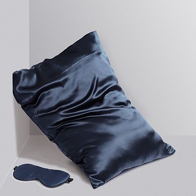 19 Momme Silk Pillowcase With Eye Cover Set Queen 20"x30"