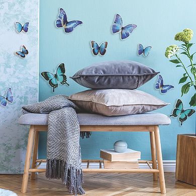 RoomMates Blue Butterfly Peel & Stick Wall Decals 10-piece Set