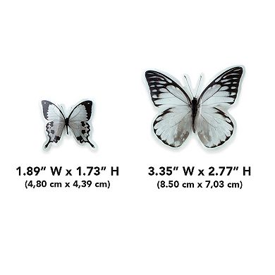 RoomMates Black White Butterfly Peel & Stick Decals 10-piece Set