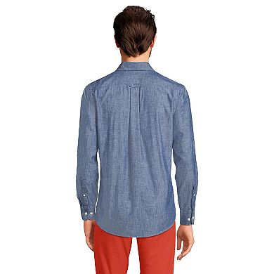 Big & Tall Lands' End Button-Down Traditional Fit Chambray Shirt