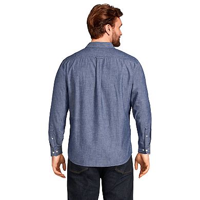 Big & Tall Lands' End Traditional-Fit Chambray Button-Down Shirt