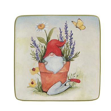 Certified International Garden Gnomes 4-pc. Canape Plate Set