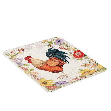 Certified International Floral Rooster Square Platter