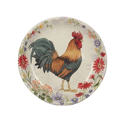 Certified International Floral Rooster 4-pc. Soup / Pasta Bowl Set