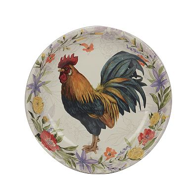 Certified International Floral Rooster 4-pc. Soup / Pasta Bowl Set