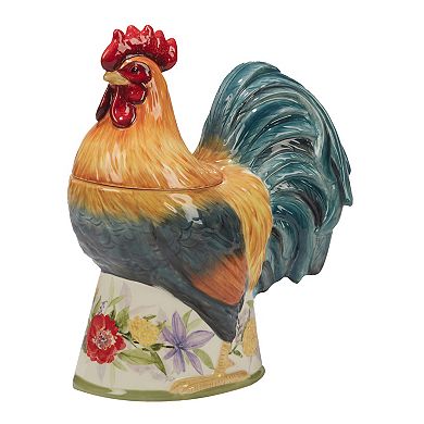 Certified International Floral Rooster 3D Cookie Jar