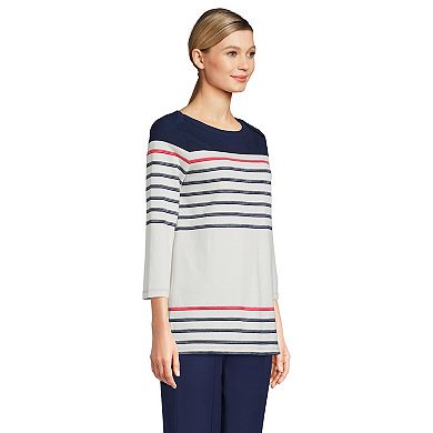 Petite Lands' End Heritage Button Back Tunic Top
