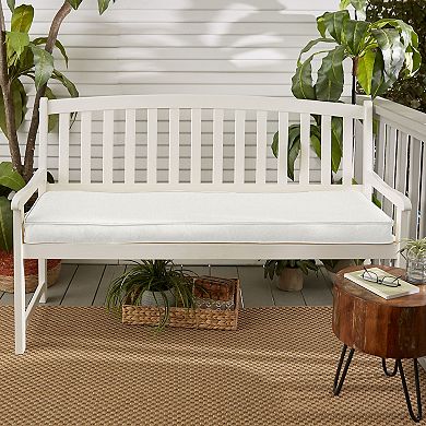 Sorra Home Solid Neutral Corded 57-in. Indoor Outdoor Bench Cushion