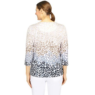 Women's Alfred Dunner Animal Ombre Knit Top