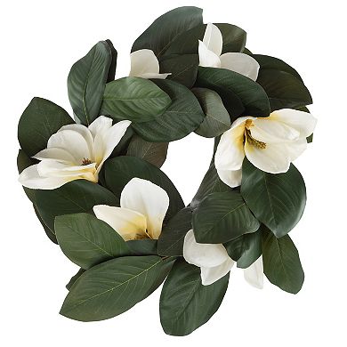 Pure Garden Artificial Magnolia Wreath