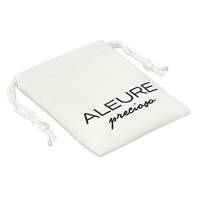 Aleure Precioso Sterling Silver Rectangle Hoop Earrings