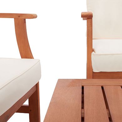 Safavieh Parcer Living Loveseat, Chair & Coffee Table Patio 4-piece Set