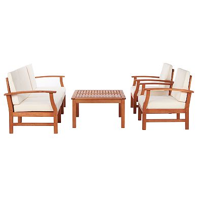 Safavieh Parcer Living Loveseat, Chair & Coffee Table Patio 4-piece Set