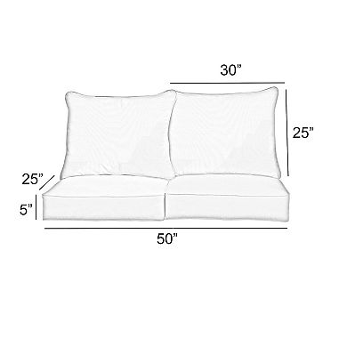 Sorra Home Midnight Outdoor/Indoor Deep Seating Loveseat Pillow and Cushion Set