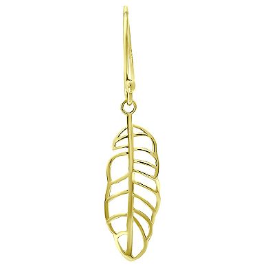 Aleure Precioso Feather Drop Fishhook Earrings