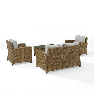 Crosley Bradenton Outdoor Conversation Loveseat, Chair & Coffee Table 4-piece Set