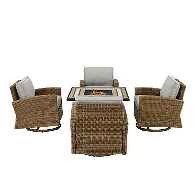 Crosley Bradenton Outdoor Conversation Fire Pit & Chair 5-piece Set