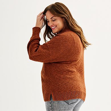 Plus Size Sonoma Goods For Life® Collared Pullover Sweater