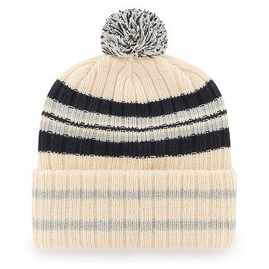 Men's '47 Cream Dallas Cowboys Hone Patch Cuffed Knit Hat with Pom