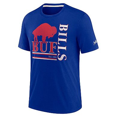 Men's Nike Royal Buffalo Bills Wordmark Logo Tri-Blend T-Shirt