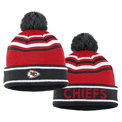 Women's WEAR by Erin Andrews Red Kansas City Chiefs Colorblock Cuffed Knit Hat with Pom and Scarf Set